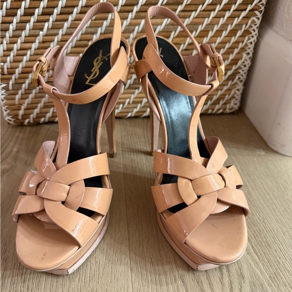 Yves Saint Laurent Shoes - Yves Saint Laurent Pink Cream Platform Shoes